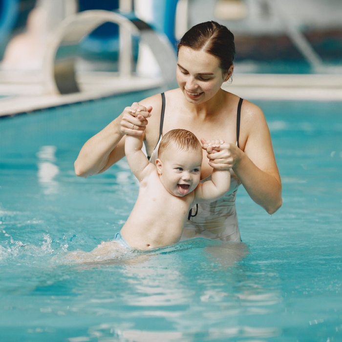 One-on-one swimming lesson in a heated pool at Swim 2 Me